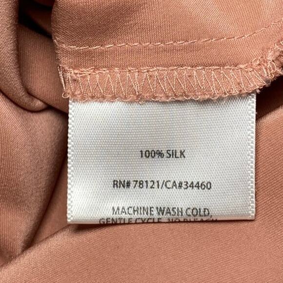 Eileen Fisher Silk Georgette Crepe Tank Top - Pink Rose size S - Picture 7 of 9